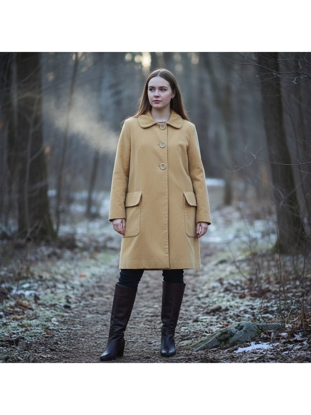 Elevenses by Anthropologie mustard yellow peacoat size 6